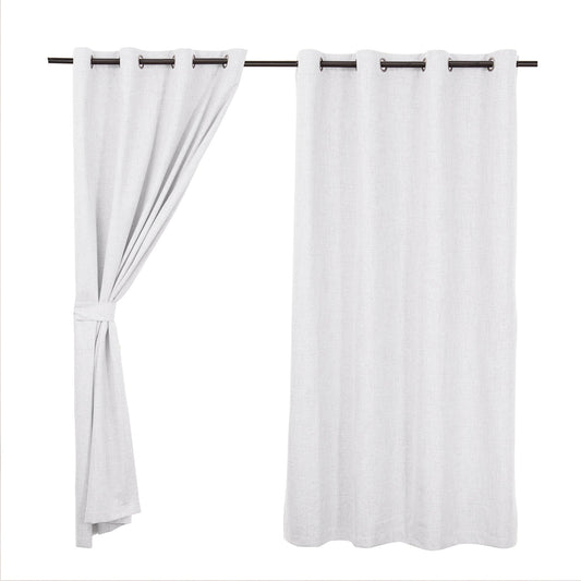 Set Cortinas Blackout Argolla Mink Gris Perla