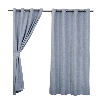 Set Cortinas Blackout Argolla Mink Azul