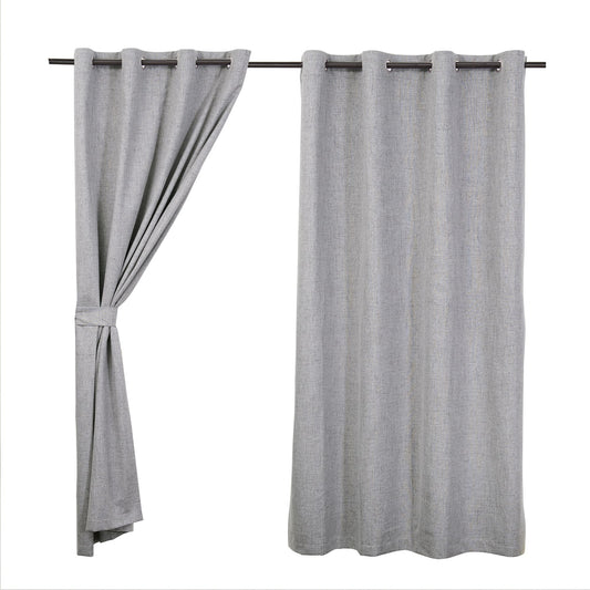 Set Cortinas Blackout Argolla Mink Gris Oscuro
