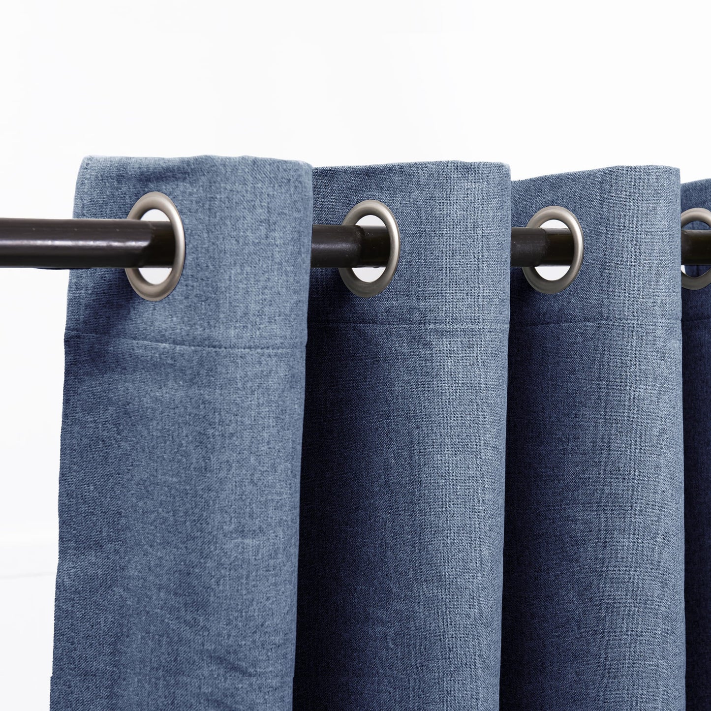 Set Cortinas Blackout Argolla Romana Azul