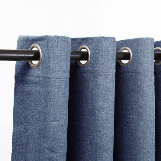 Set Cortinas Blackout Argolla Romana Azul