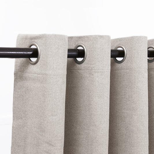 Set Cortinas Blackout Argolla Romana Gris Claro