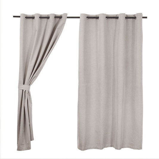 Set Cortinas Blackout Argolla Romana Gris