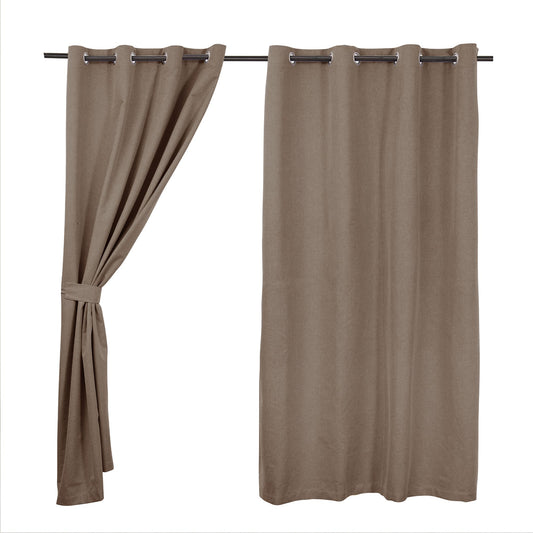 Set Cortinas Blackout Argolla Romana Beige