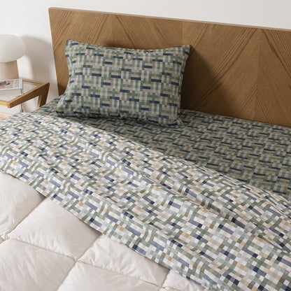 Sábana 1.5 Plazas 144 Hilos Estampado Llaima