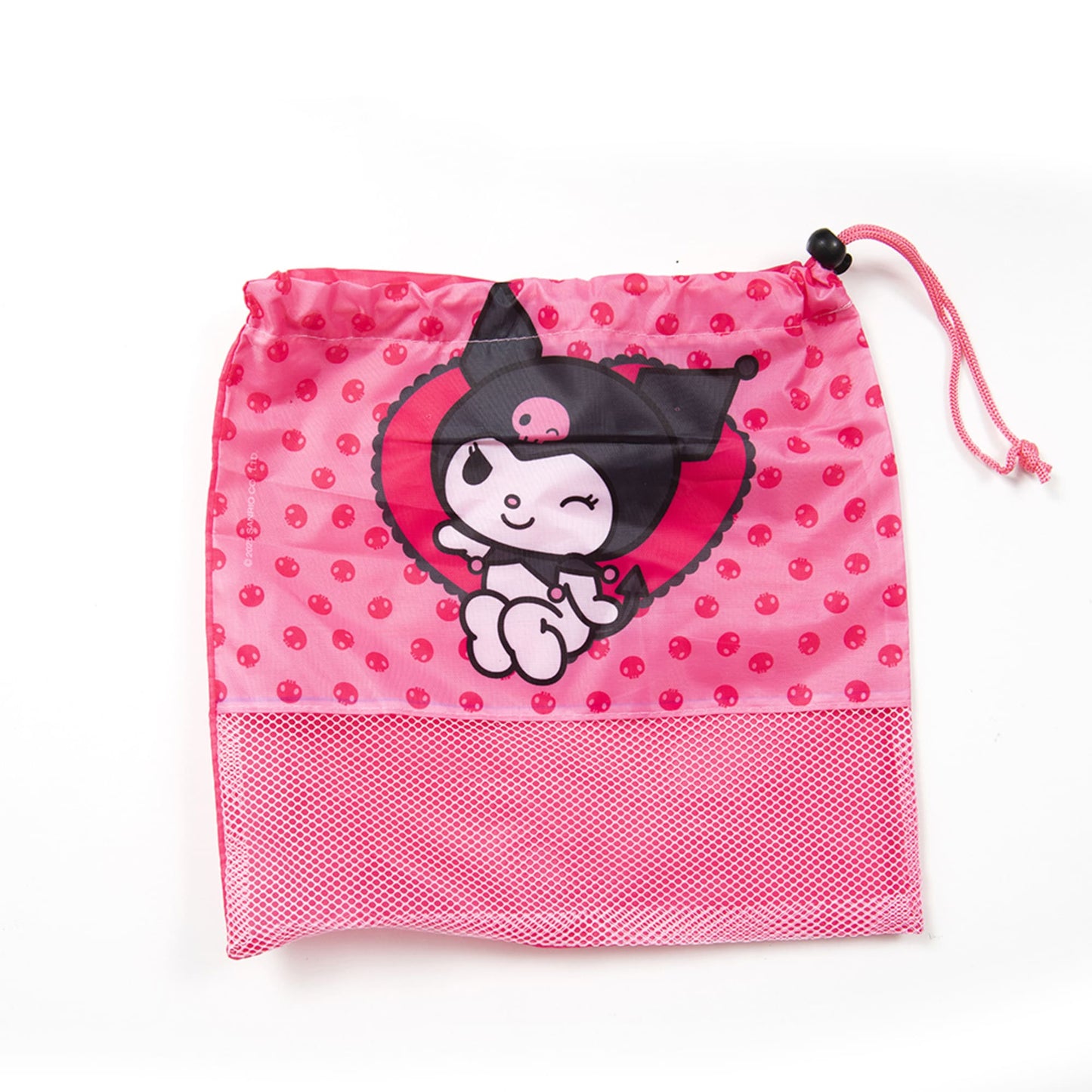 Set Toalla 30x50 cm, Cepillo Dental, Taza y Bolso Kuromi Corazón