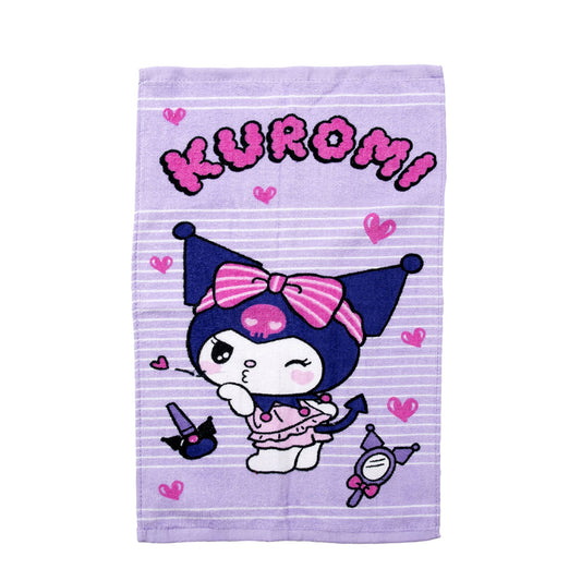 Set Toalla 30x50 cm, Cubiertos y Bolso Kuromi Espejo