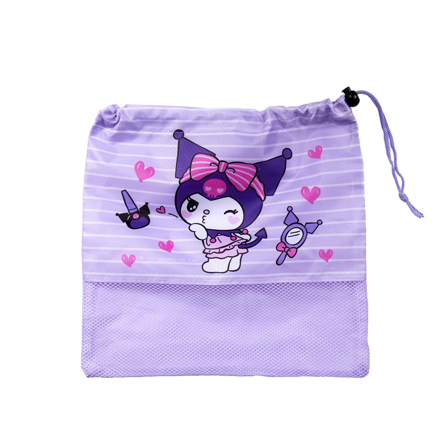 Set Toalla 30x50 cm, Cubiertos y Bolso Kuromi Espejo