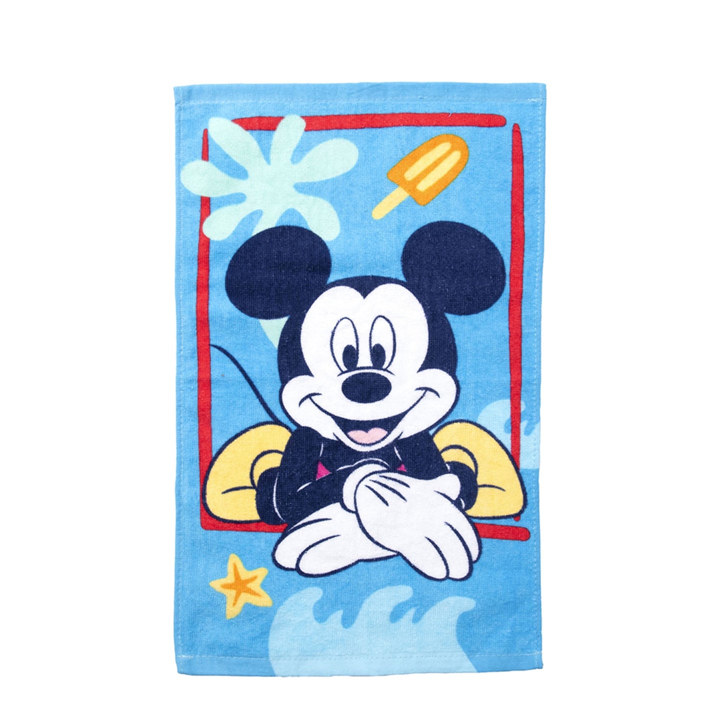 Set Toalla 30x50 cm, Cubiertos y Bolso Mickey Feliz