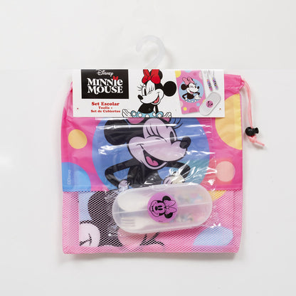 Set Toalla 30x50 cm, Cubiertos y Bolso Minnie Beauty