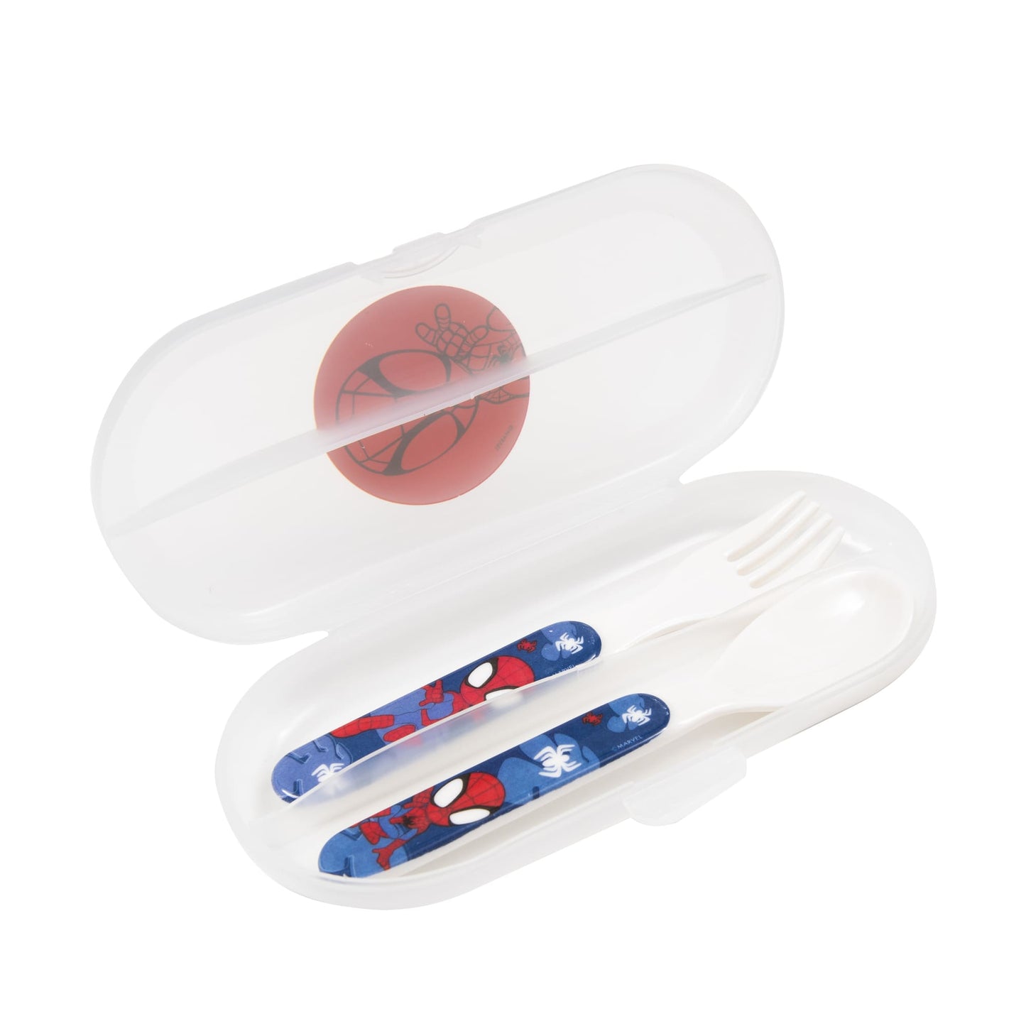 Set Toalla 30x50 cm, Cubiertos y Bolso Spidey Go