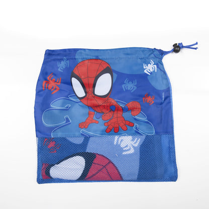 Set Toalla 30x50 cm, Cubiertos y Bolso Spidey Go