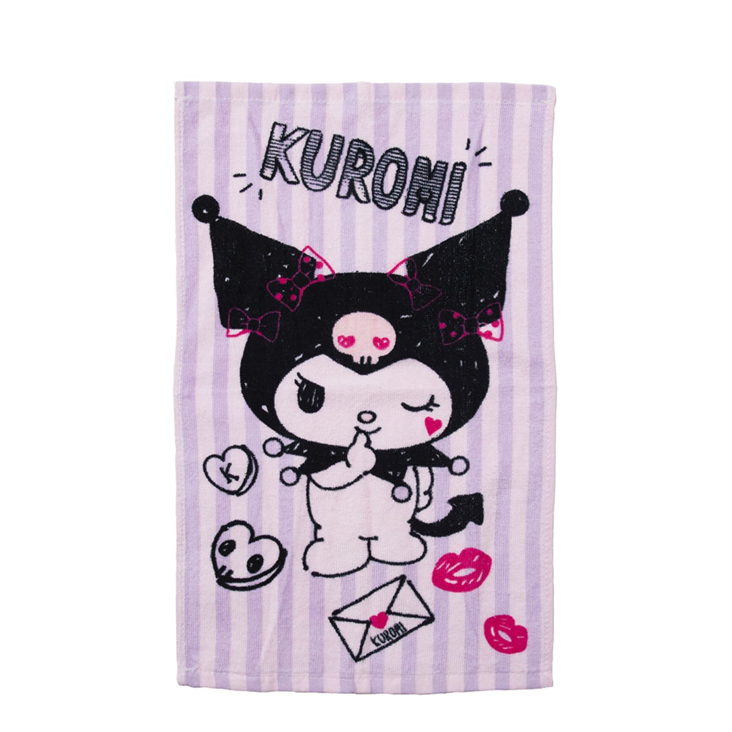 Set Toalla 30x50 cm, Estuche y Bolso Kuromi Carta