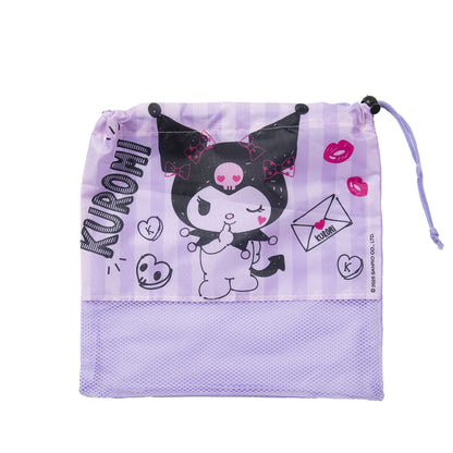 Set Toalla 30x50 cm, Estuche y Bolso Kuromi Carta