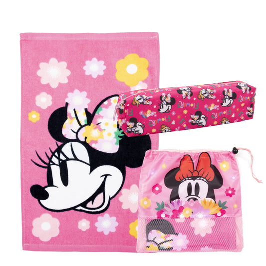 Set Toalla 30x50 cm, Estuche y Bolso Minnie Bunch