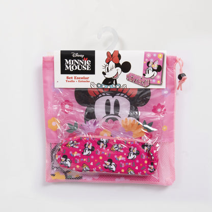 Set Toalla 30x50 cm, Estuche y Bolso Minnie Bunch