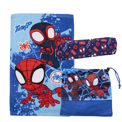 Set Toalla 30x50 cm, Estuche y Bolso Spidey Telas