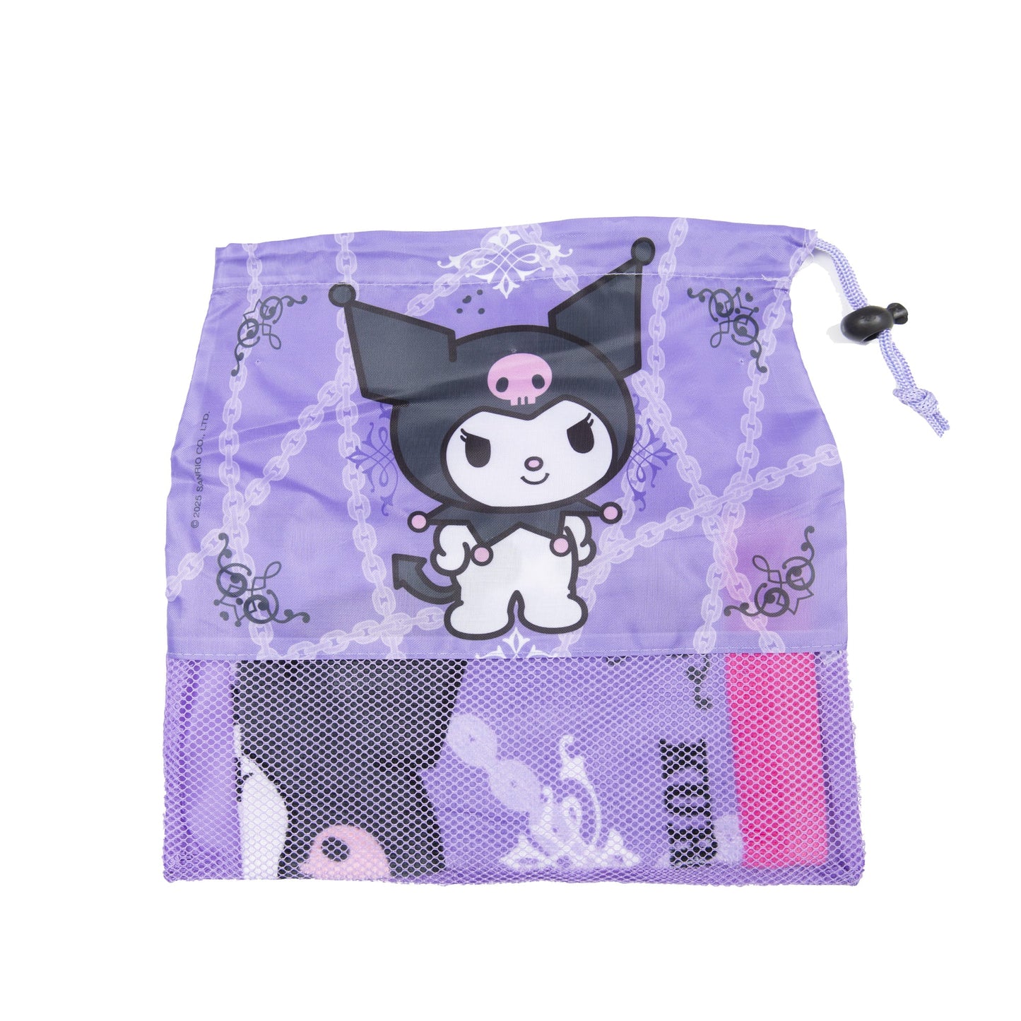Set Toalla 30x50 cm, Jockey y Bolso Kuromi Cadena