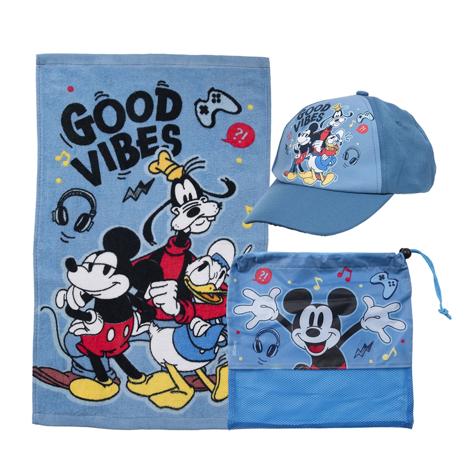 Set Toalla 30x50 cm, Jockey y Bolso Mickey Lucky