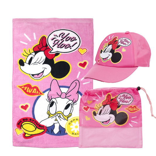 Set Toalla 30x50 cm, Jockey y Bolso Minnie Stylish