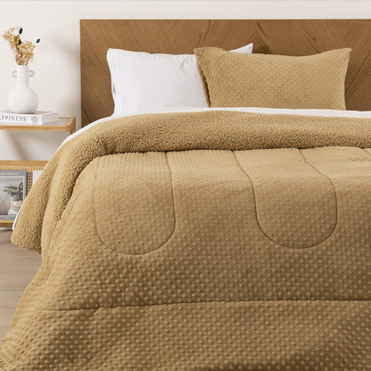 Plumón 1.5 Plazas Coral 3D Sherpa Beige