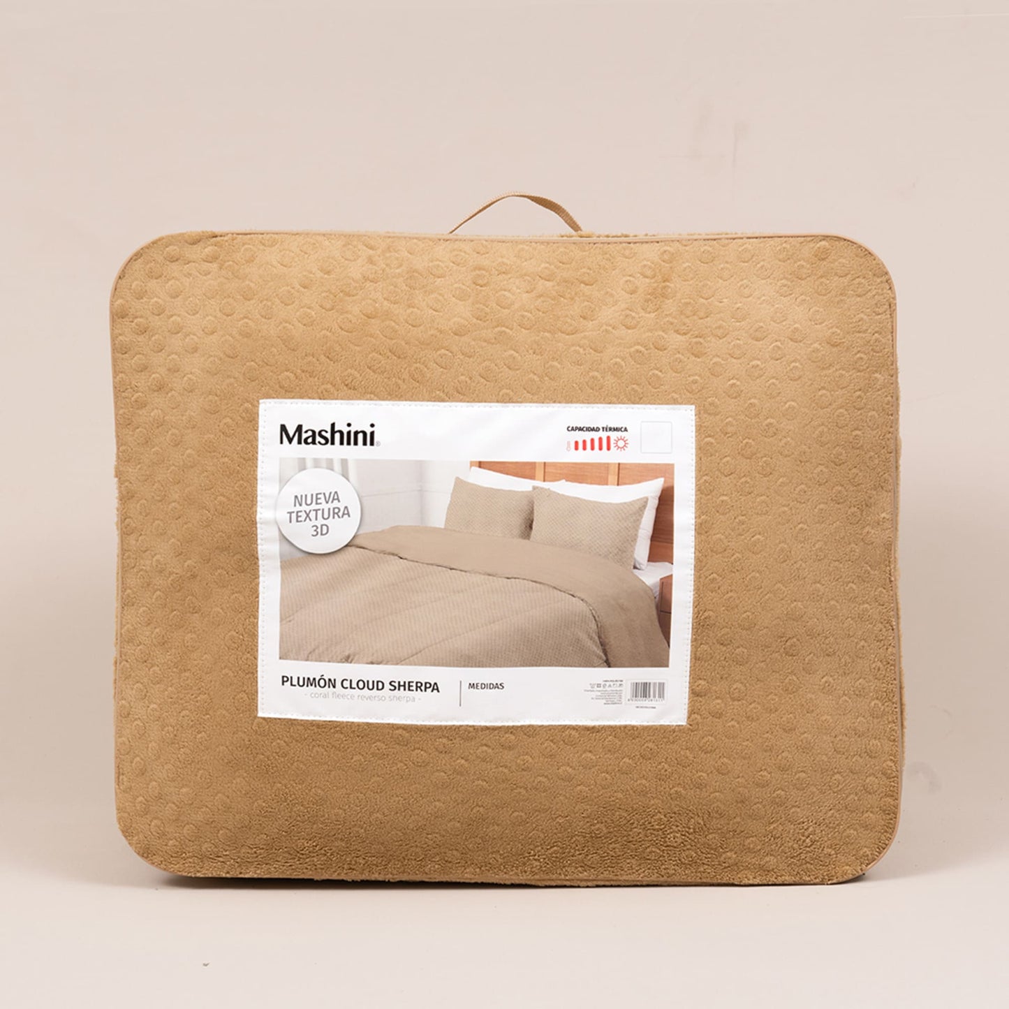 Plumón 1.5 Plazas Coral 3D Sherpa Beige