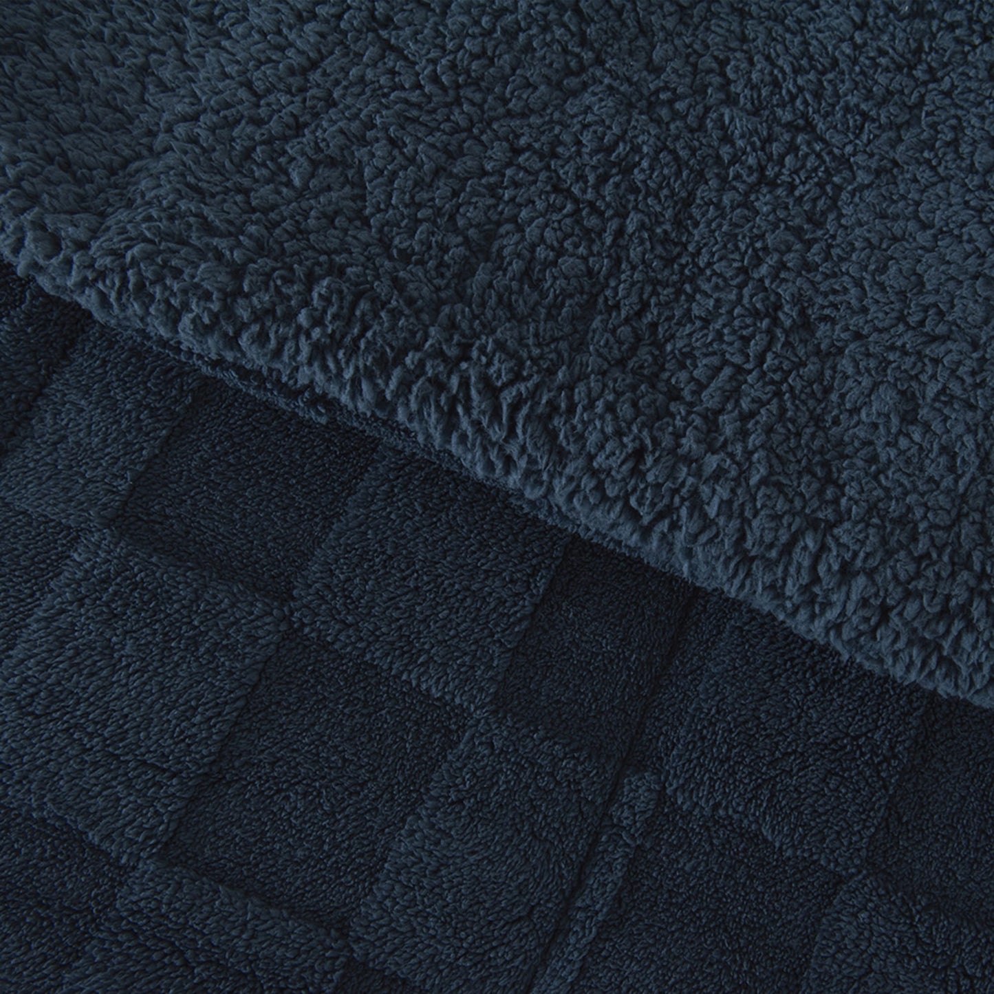Plumón King Sherpa Jacquard Cuadrado Azul