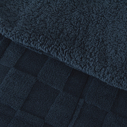 Plumón King Sherpa Jacquard Cuadrado Azul