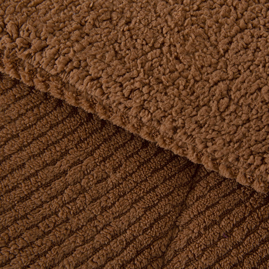 Plumón 1.5 Plazas Sherpa Jacquard Chevron Café