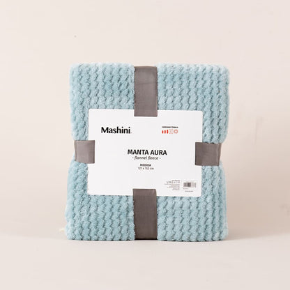Manta Flannel Aura 127x152 cm Celeste