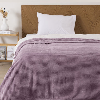 Frazada 1.5 Plazas Flannel Aura Lila