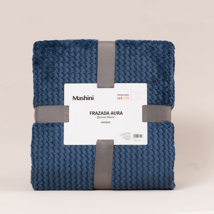 Frazada King Flannel Aura Azul