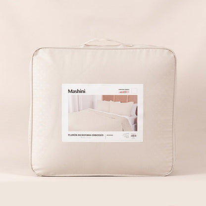 Plumón 1.5 Plazas Coral Emboss Sherpa Crudo