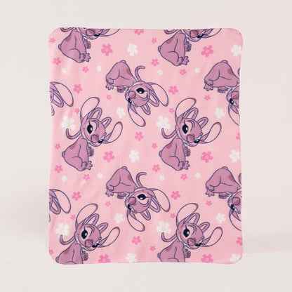 Manta Polar 115x130 cm Disney Stitch Angel Pink