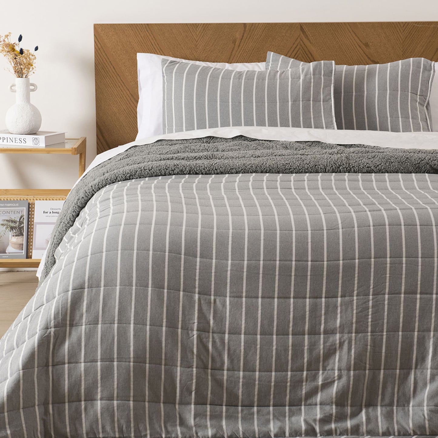 Quilt King Palma Cationic Sherpa Gris