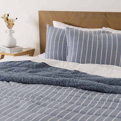 Quilt Super King Palma Cationic Sherpa Azul