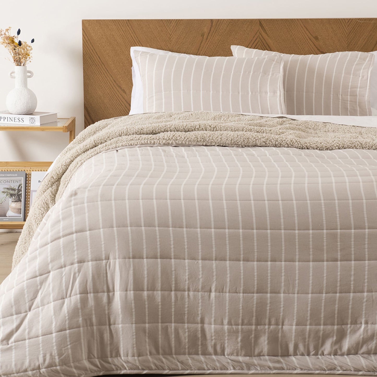 Quilt Super King Palma Cationic Sherpa Beige