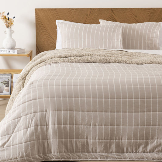 Quilt Super King Palma Cationic Sherpa Beige