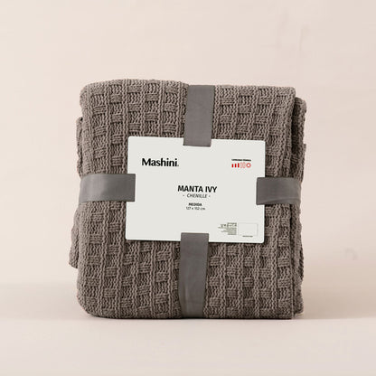 Manta Chenille Ivy 127x152 cm Taupe