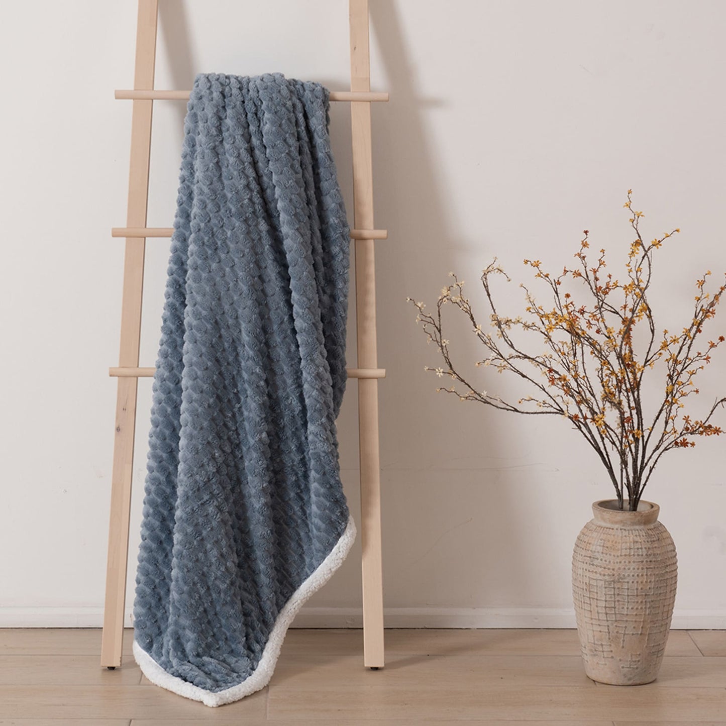 Manta Jacquard Flannel Bruma 127x152 cm Azul