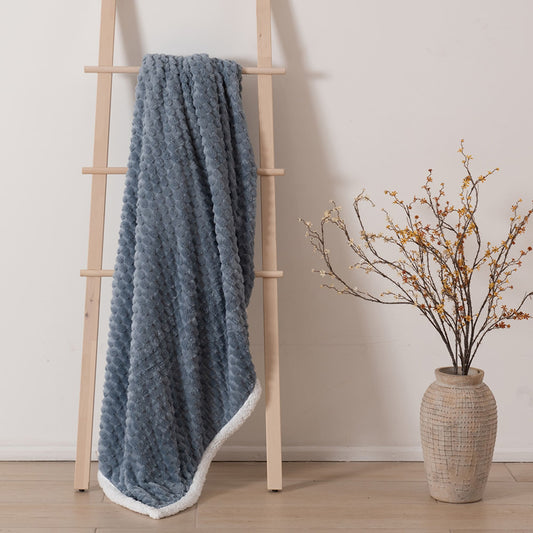 Manta Jacquard Flannel Bruma 127x152 cm Azul