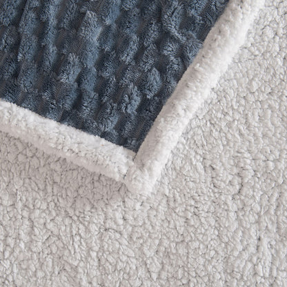 Manta Jacquard Flannel Bruma 127x152 cm Azul