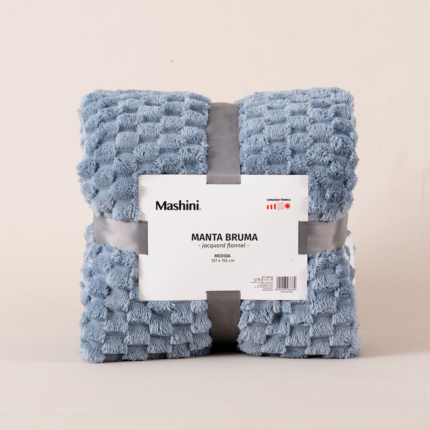 Manta Jacquard Flannel Bruma 127x152 cm Azul