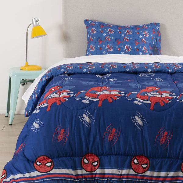 Plumón 1.5 Plazas Spiderman New Azul