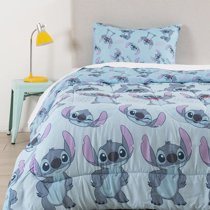 Plumón 1.5 Plazas Stitch Celeste