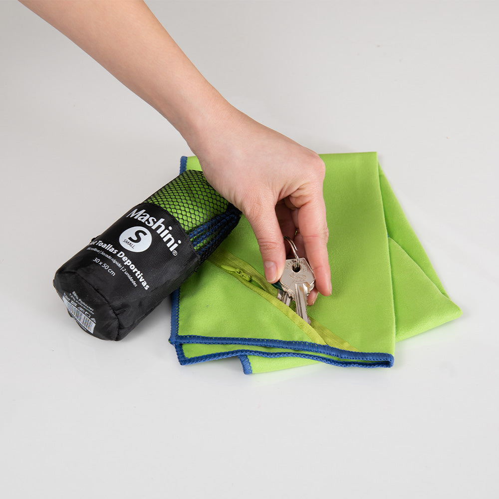 Set 2 Toallas Deportivas Microfibra 30x50 cm Verde