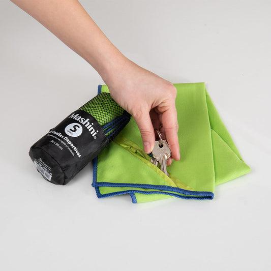 Set 2 Toallas Deportivas Microfibra 30x50 cm Verde